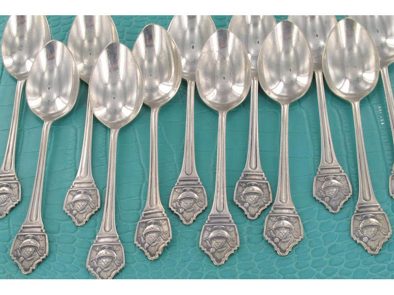 silver espresso spoons                     tjes met vergulde bak - silver espresso spoons                     tjes met vergulde bak