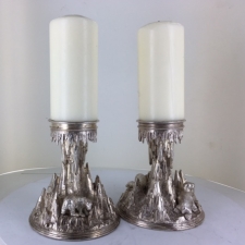 plated silver candlesticks from the 1950th - plated silver candlesticks from the 1950th